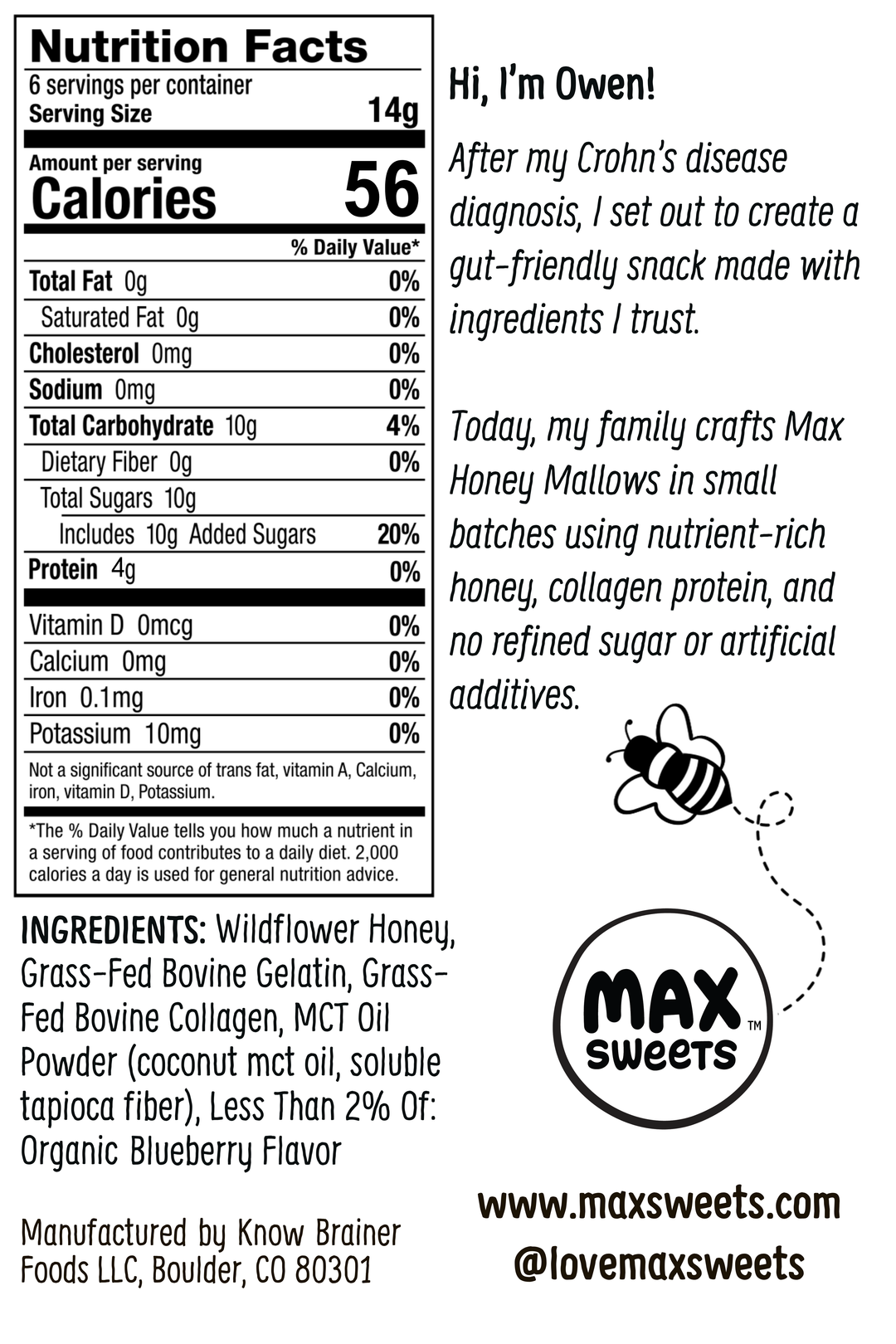 Freeze Dried Blueberry Mini Honey Marshmallows