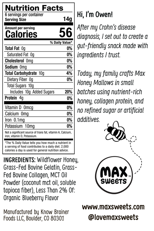 Freeze Dried Blueberry Mini Honey Marshmallows